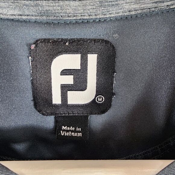 FootJoy Golf Polo Shirt Men M Grey and Pink Striped Stonecreek Logo - Picture 3 of 8